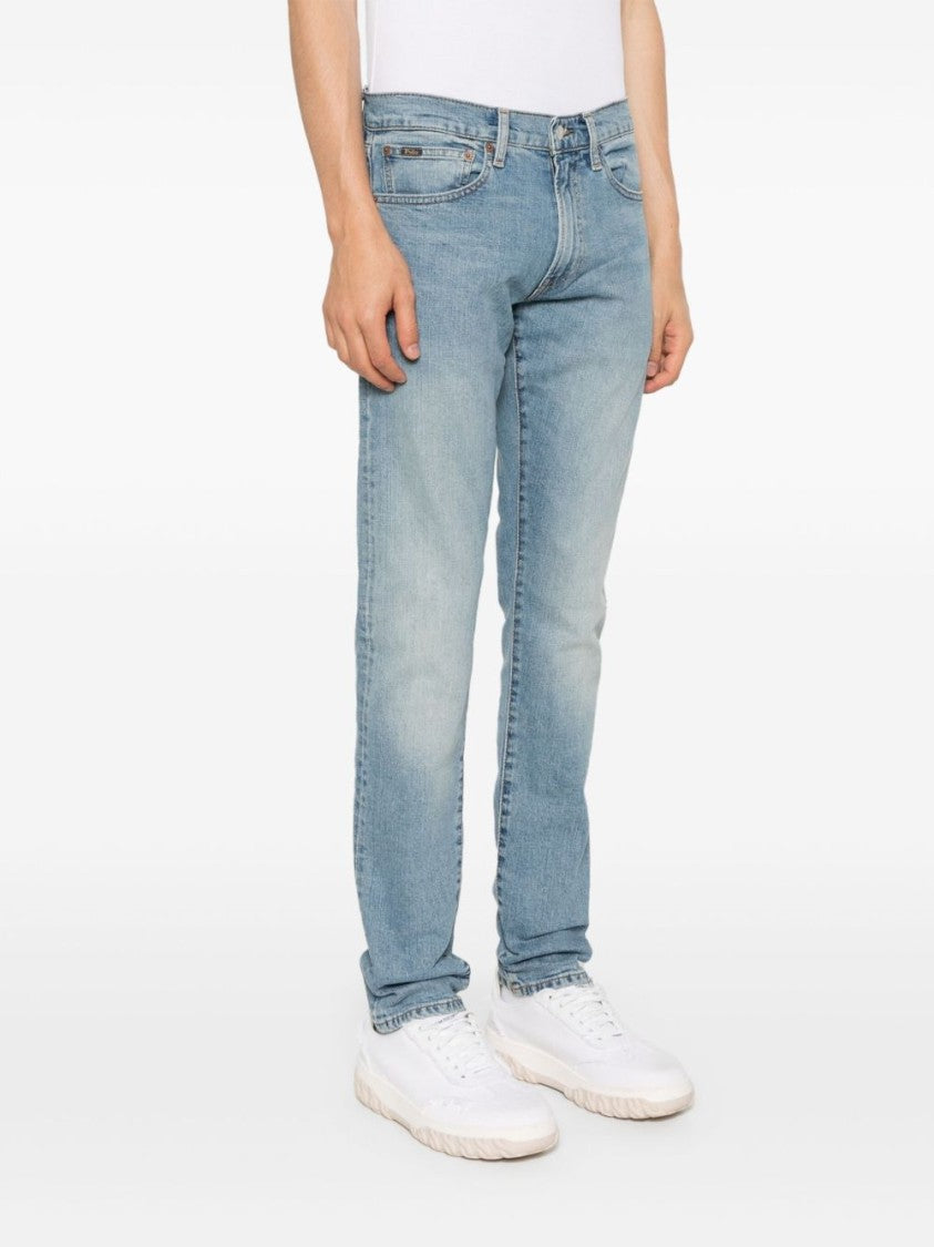 Polo Ralph Lauren Blue Straight-Leg Denim Subtle Fading Jeans