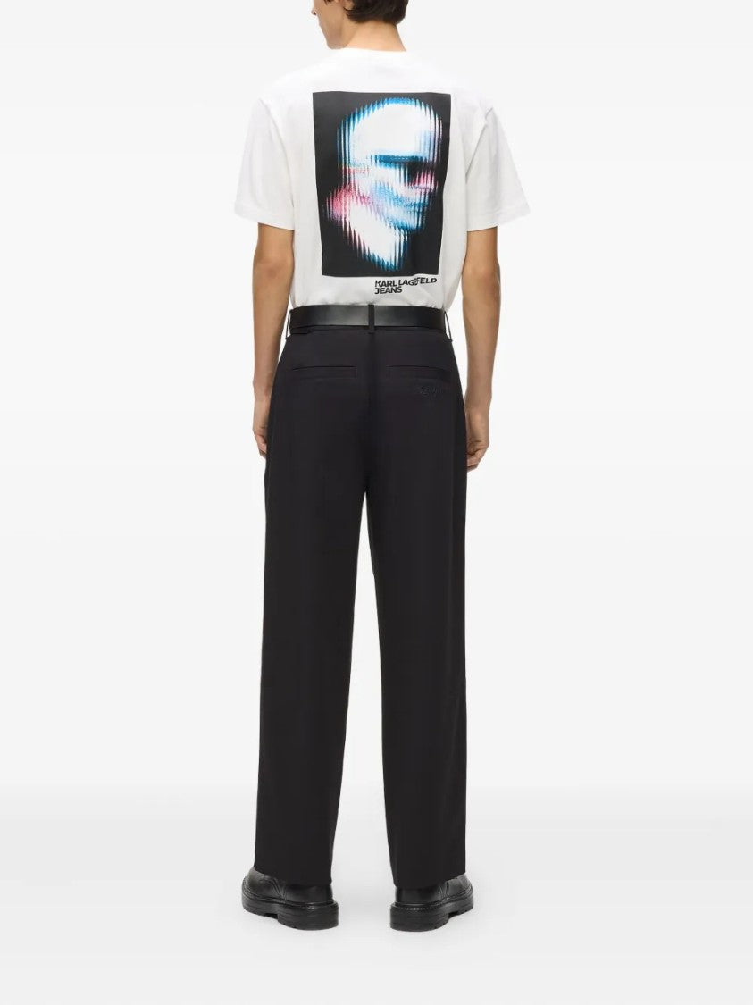 Karl Lagerfeld Straight-Leg Black Pants With Minimalist Design