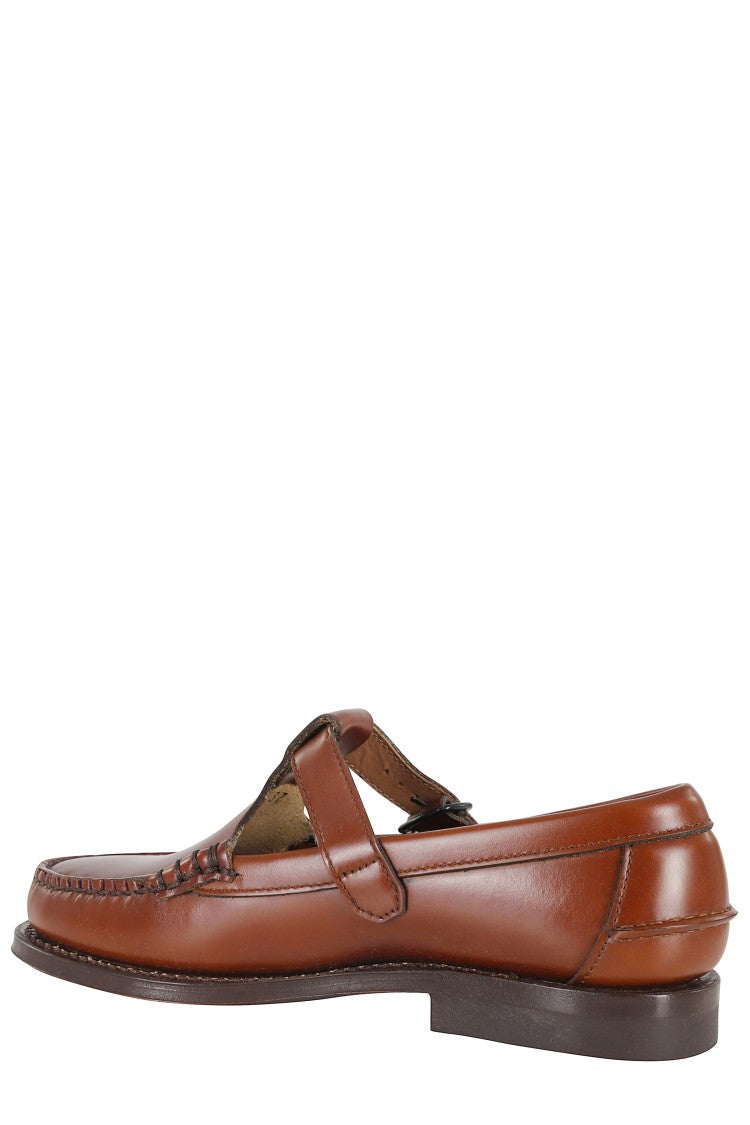 Hereu Tan Alber Buckled Calfskin Leather Loafers
