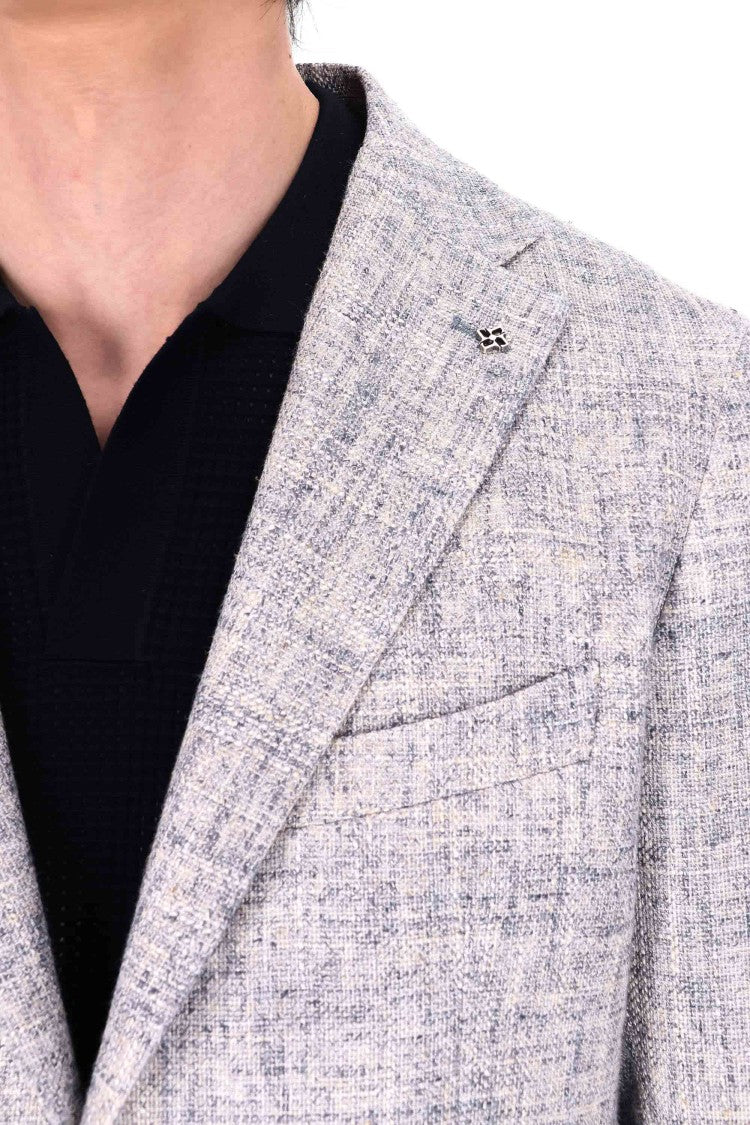 Tagliatore Montecarlo Textured Viscose-Cotton Blazer