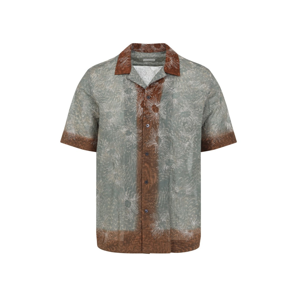 Dries Van Noten Short-Sleeved Floral Pattern Shirt In Vibrant Green