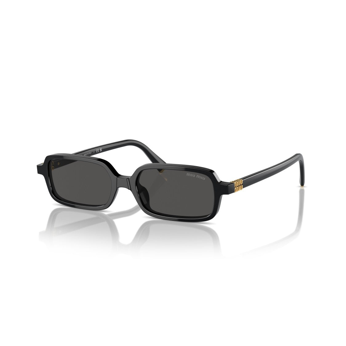 Miu Miu 0Mu 11Zs Rectangular Black Acetate Sunglasses