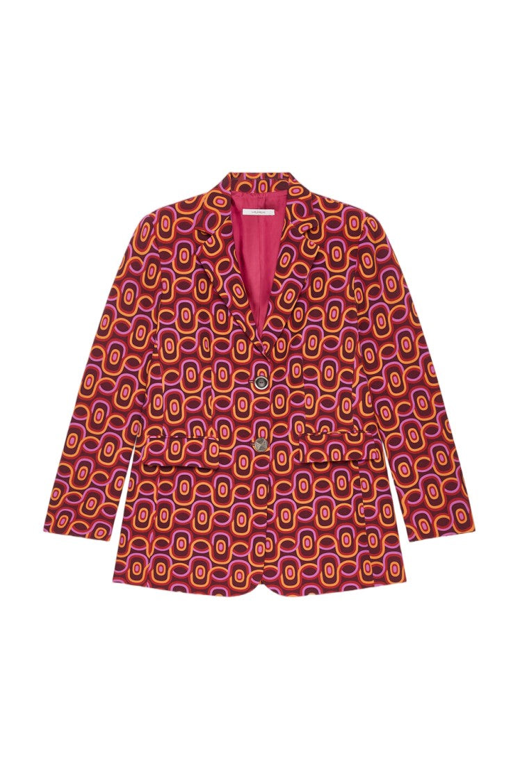 Maliparmi Rolling Chain Printed Double-Button Tailored Blazer