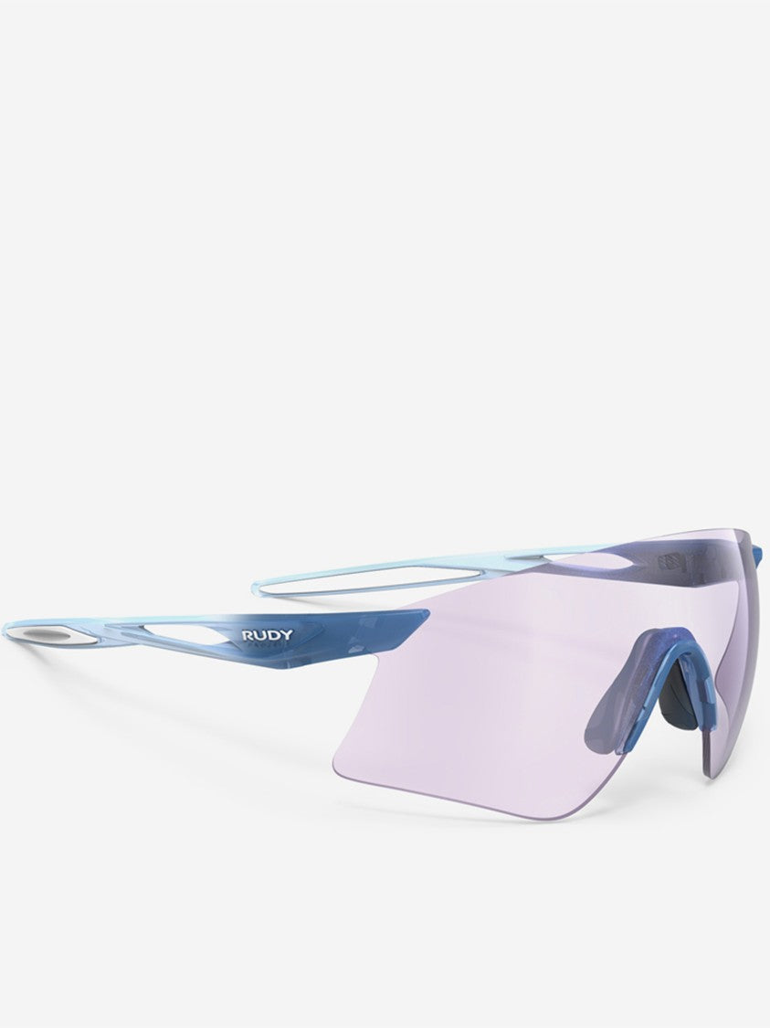 Rudy Project Rimless Sunglasses With Curved Lens And Colorful Accents