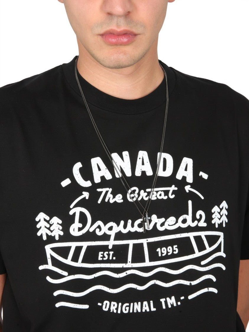 Dsquared2 Vintage Design Front Logo Print T-Shirt