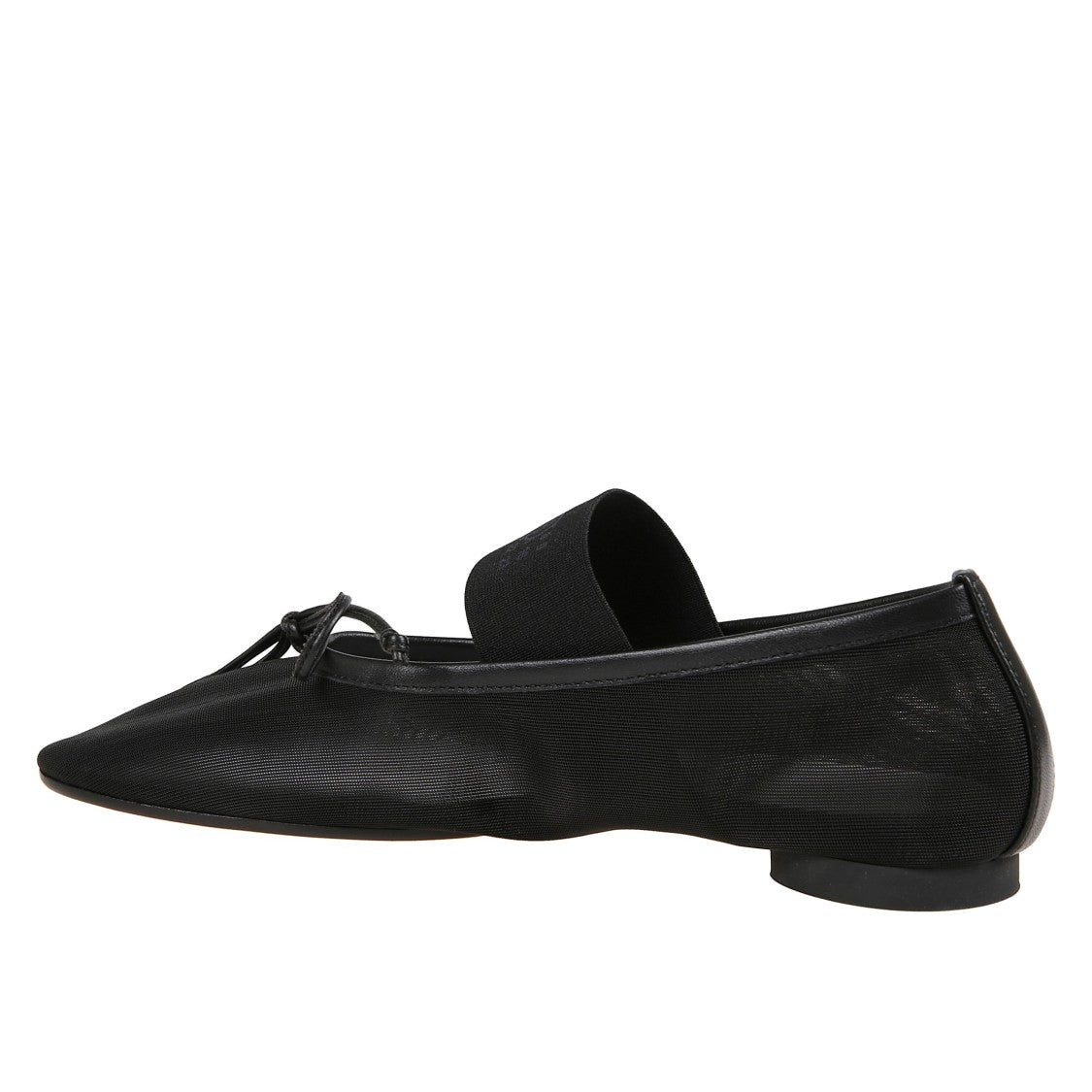 Mm6 By Maison Margiela Mesh Ballerina Flats With Logo Strap