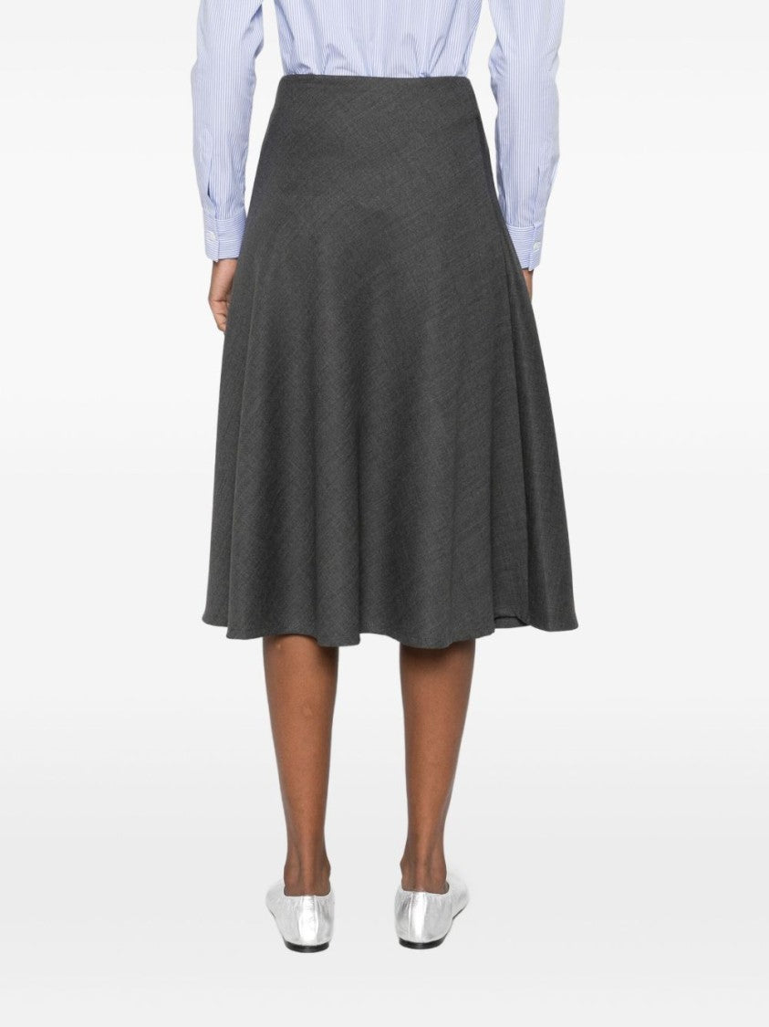 Tagliatore Knee-Length A-Line Skirt In Soft Virgin Wool Blend