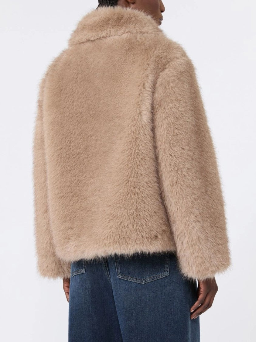 Max Mara Smmalce Cropped Faux Fur Boxy Jacket