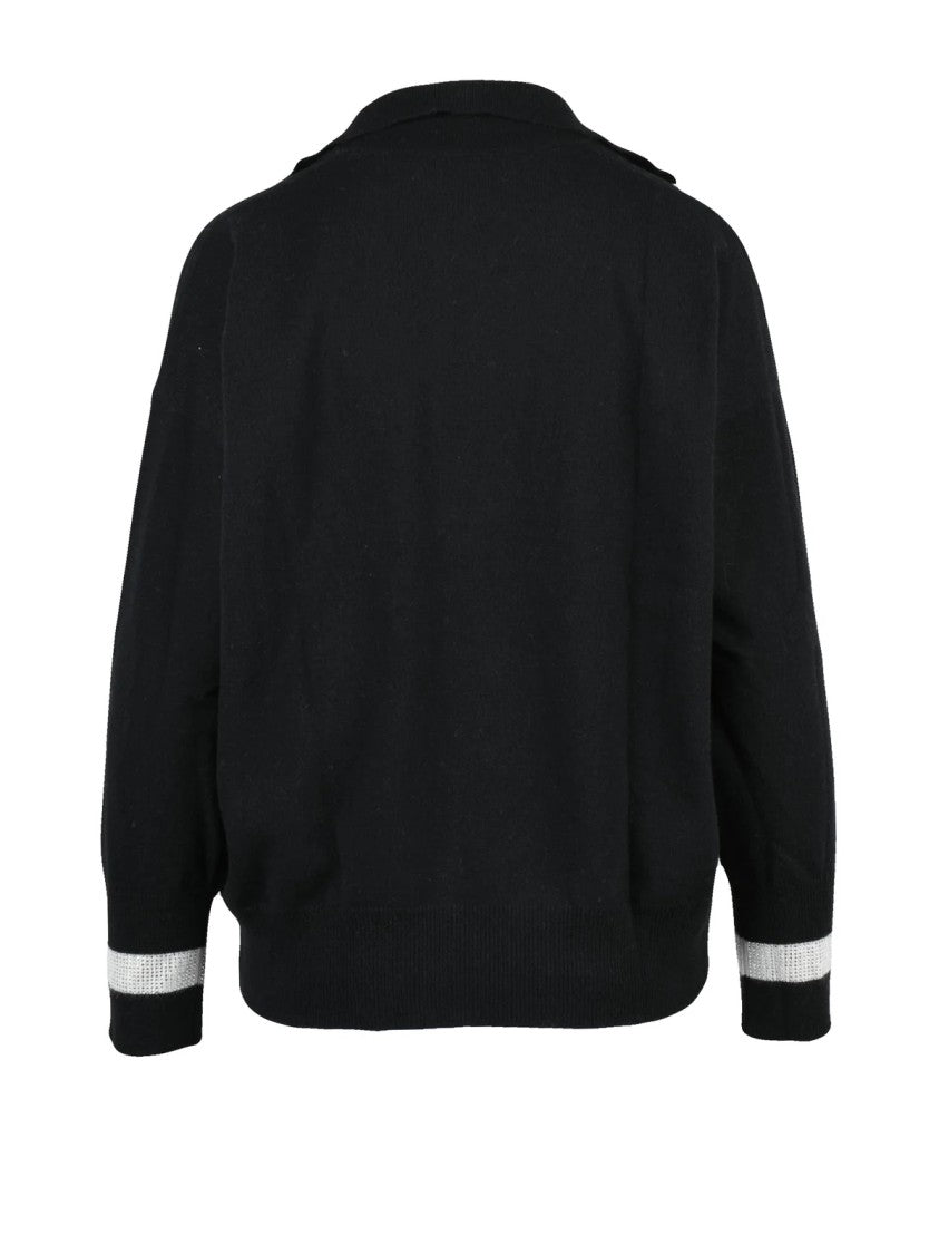 Ermanno Firenze Ermanno Firenze Knit Polo Shirt With V-Neck And Contrasting Details