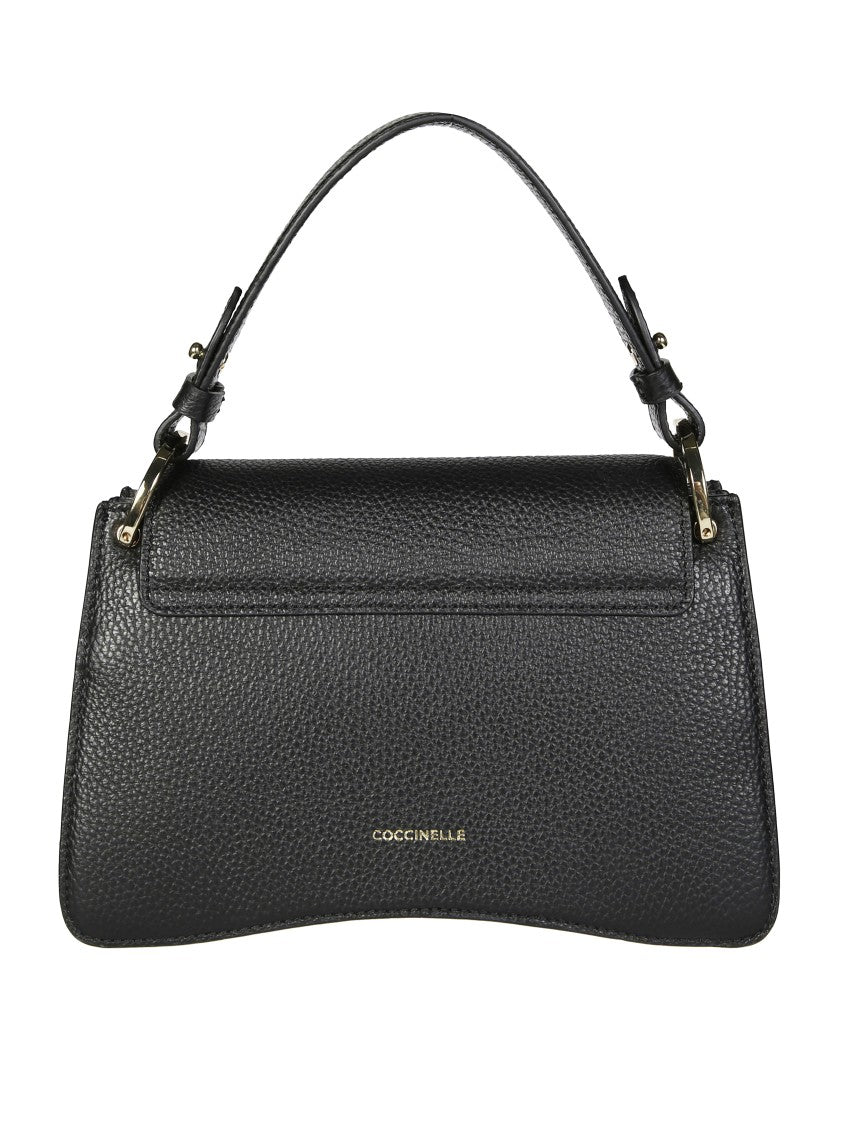 Coccinelle Structured Cowhide Leather Handbag With Adjustable Strap