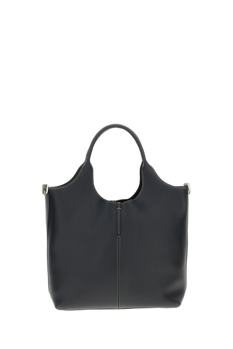 Tod's Calfskin Leather Bag With Removable Shoulder Strap And Engraved Details