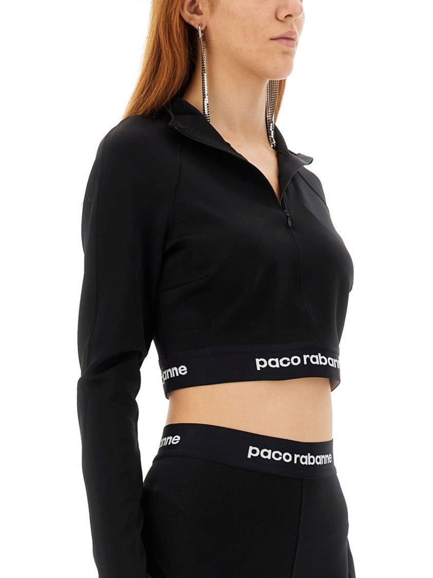 Paco Rabanne Cropped Top With High Collar