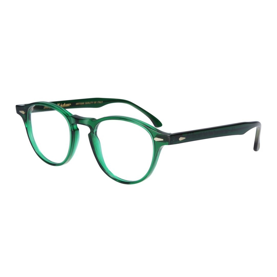 Kador Oxford Translucent Green Acetate Eyeglasses With Keyhole Bridge