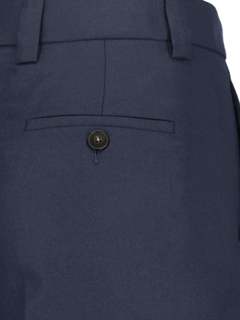 Incotex Wide-Leg Virgin Wool Trousers With Mid-Rise Waist And Tailored Finish