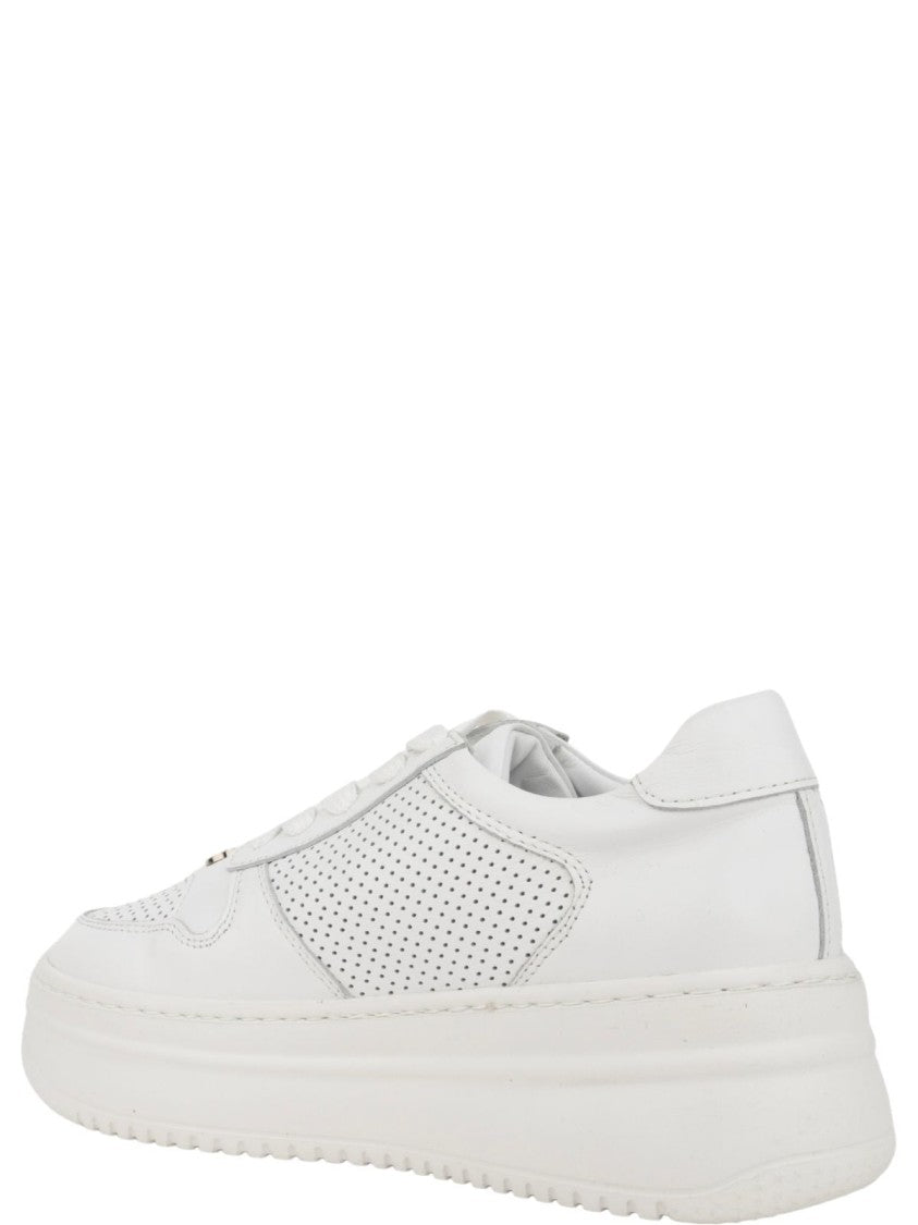 Sergio Moretti Perforated White Cow Leather Trainers