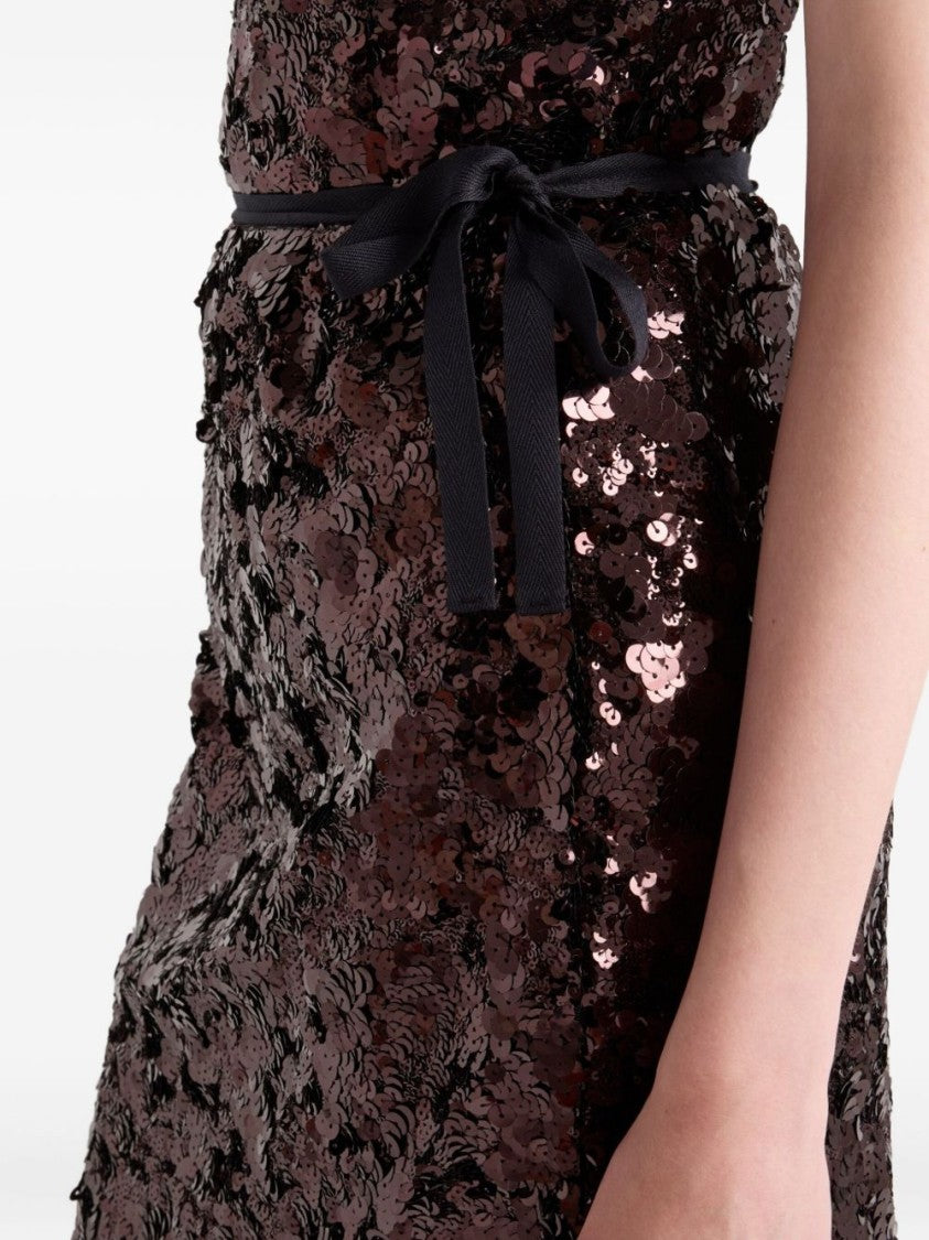 Prada Burgundy Sequin Sheath Mini Skirt