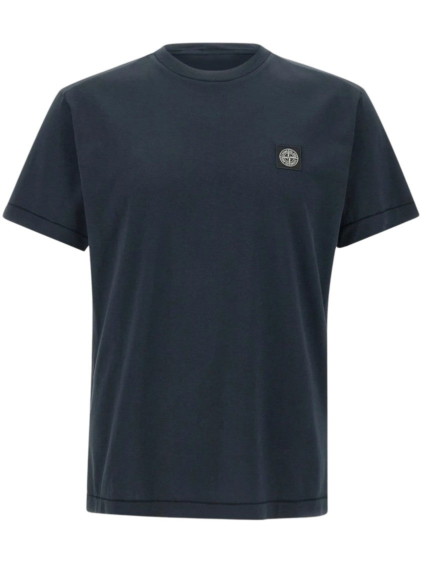 Stone Island Ss Patch Logo Cotton T-Shirt