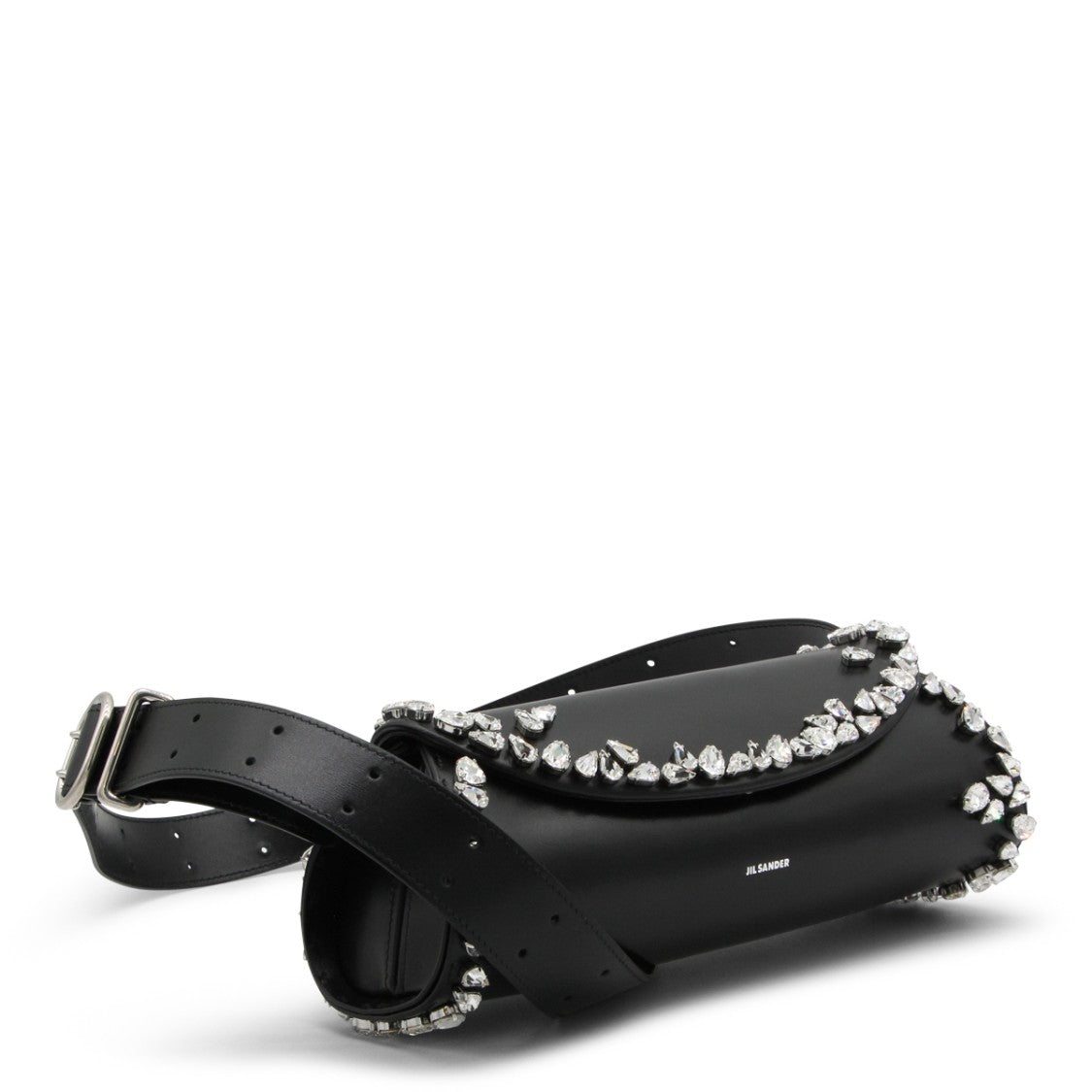 Jil Sander Cylindrical Black Leather Belt Bag