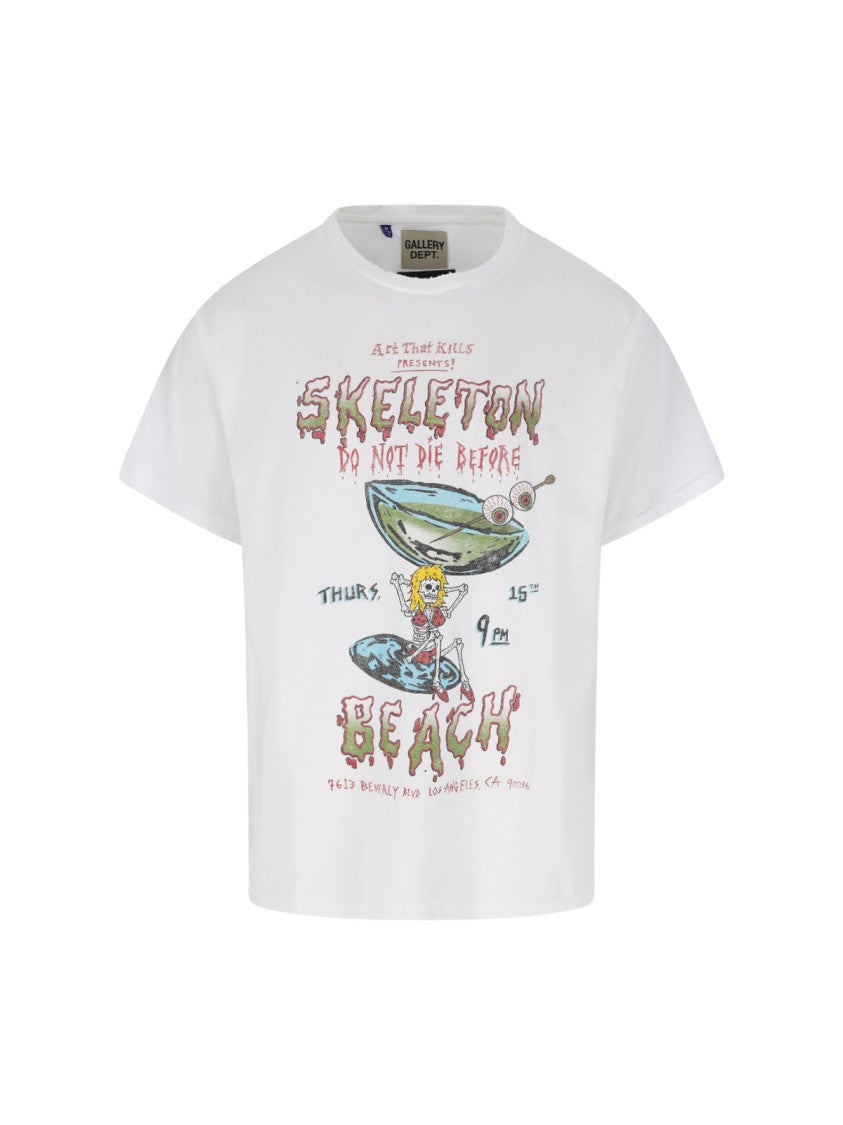 Gallery Dept. White Skeleton Beach Graphic T-Shirt