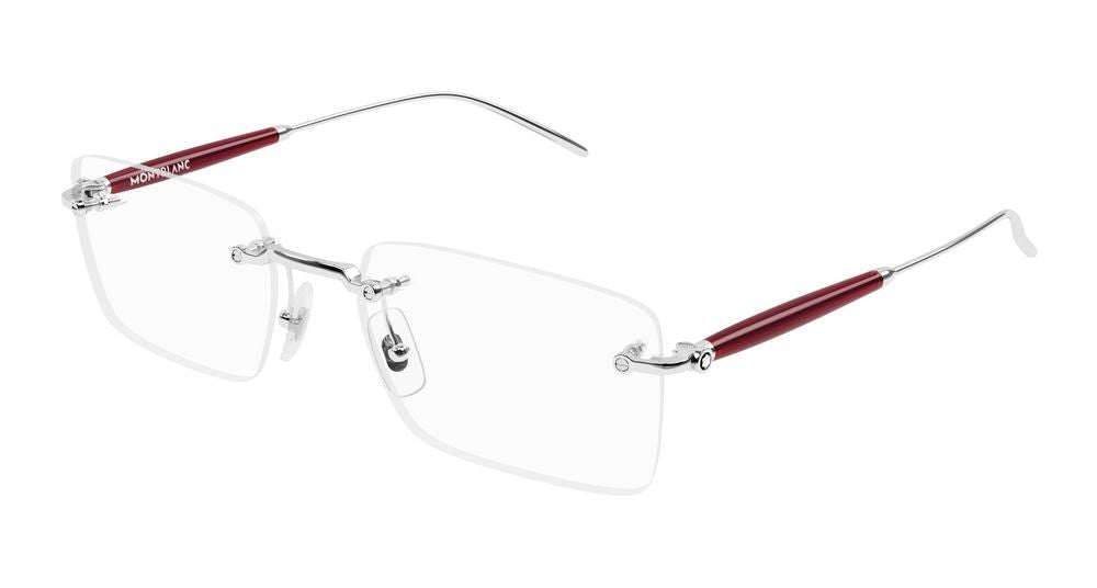 Montblanc Silver Mb0411o Metal Rimless Eyeglasses