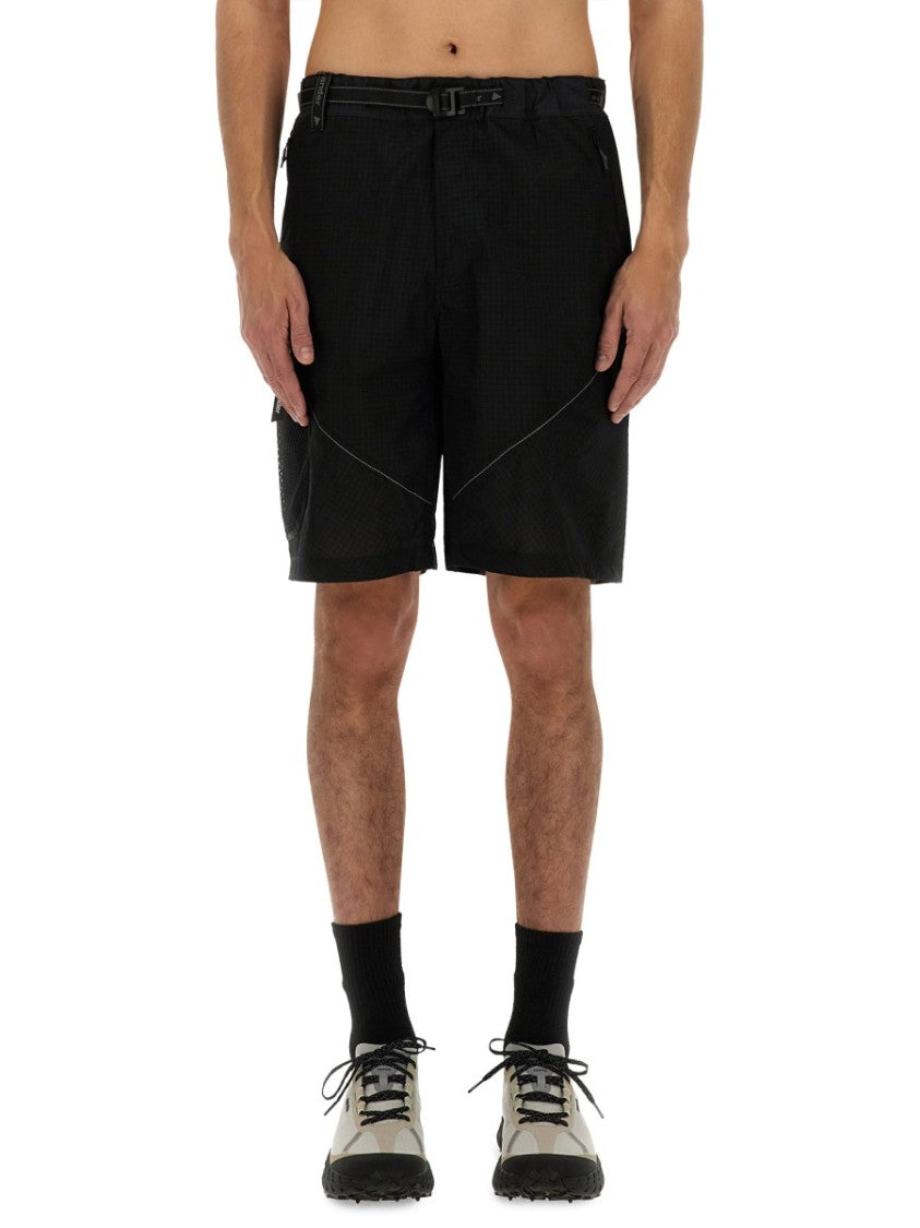 And Wander Black Nylon Bermuda Shorts
