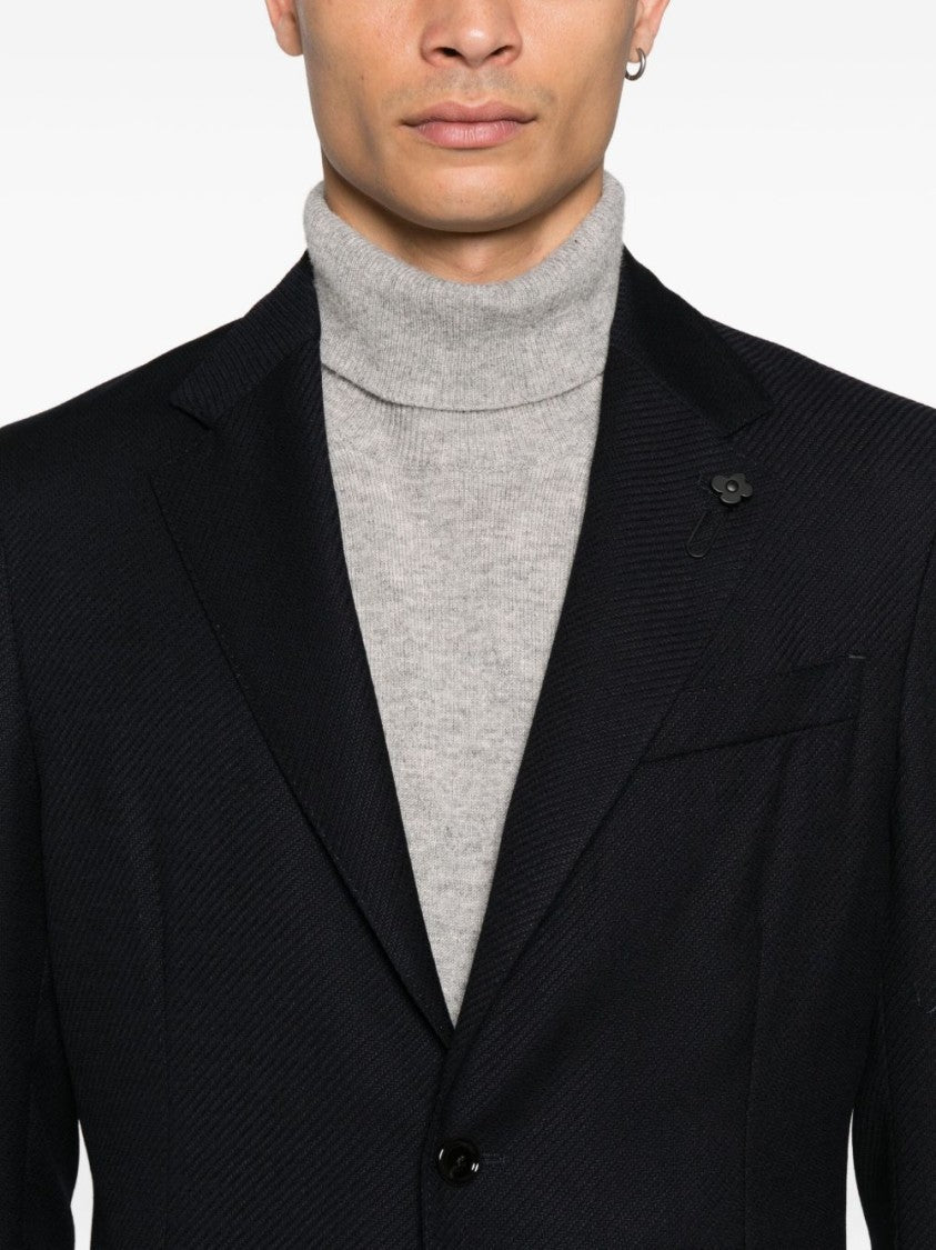Lardini Tailored Blue Virgin Wool Lardini Jacket