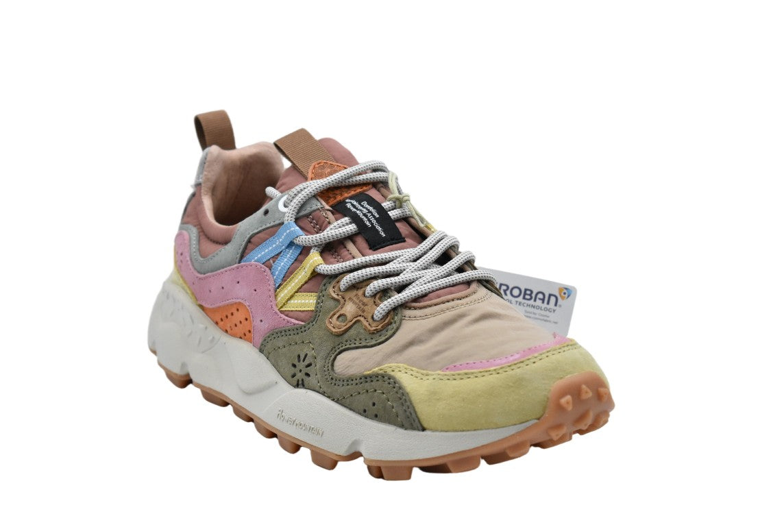 Flower Mountain Military-Pink-Cream Low Shoes