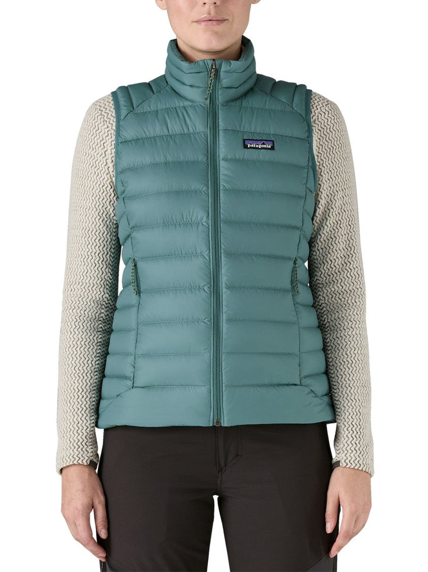 Patagonia Quilted Sleeveless Down Vest With High Collar