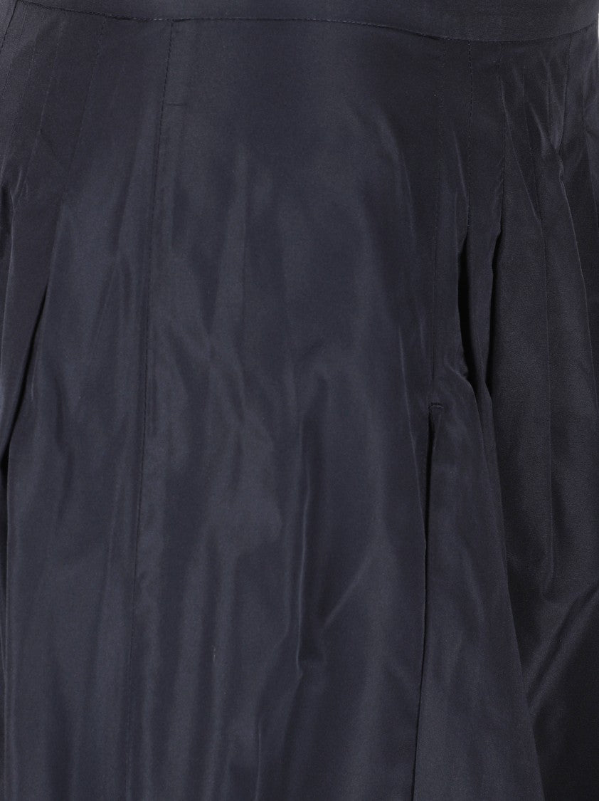 Max Mara Blue Midi Skirt With Structured Pleats