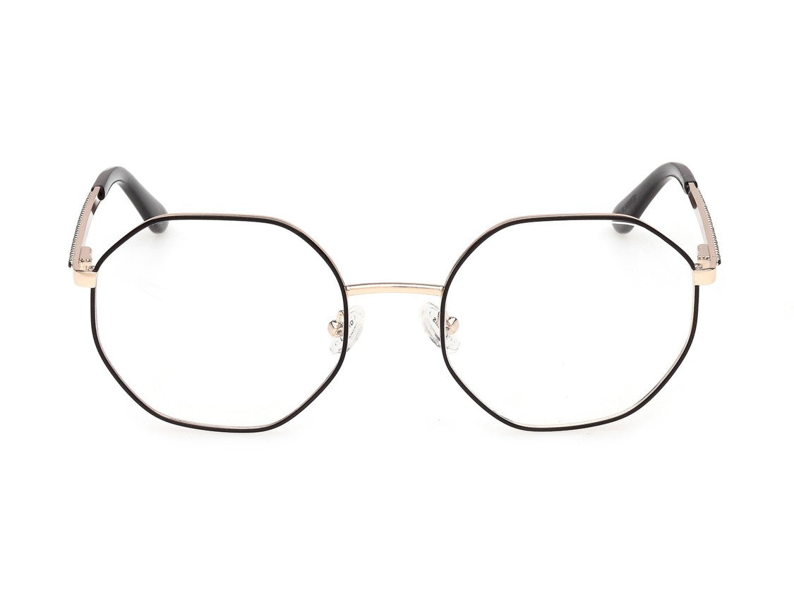Guess Gold Black Gu50363 Geometric Metal Eyeglasses