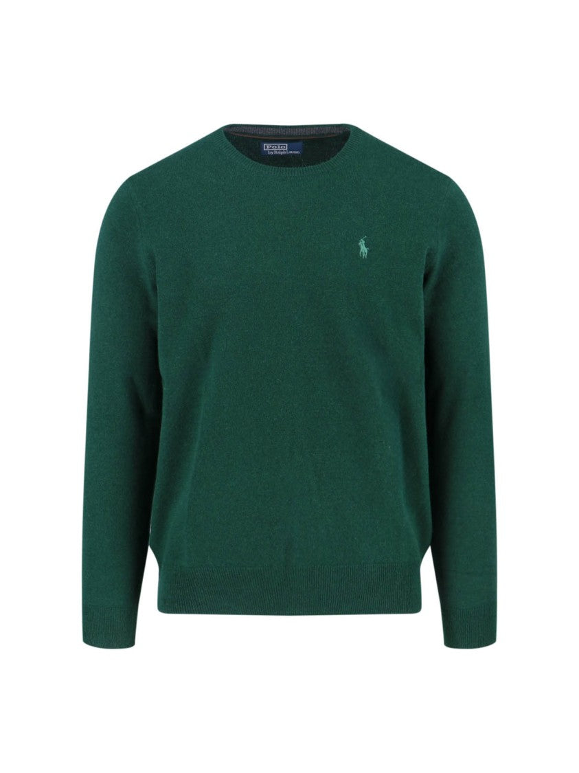 Polo Ralph Lauren Classic Crew Neck Sweater With Embroidered Logo Detail