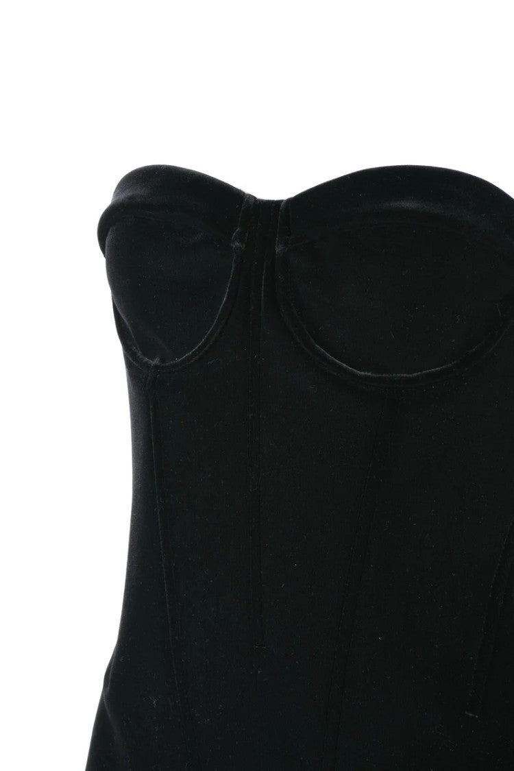 Sportmax Velvet Dress With Slit - Black
