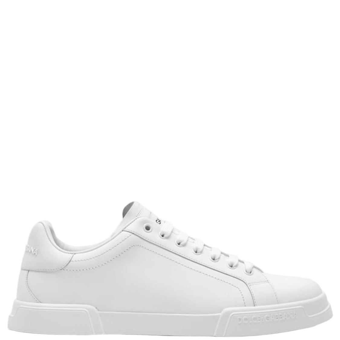 Dolce & Gabbana White Portofino Leather Lacing Sneakers