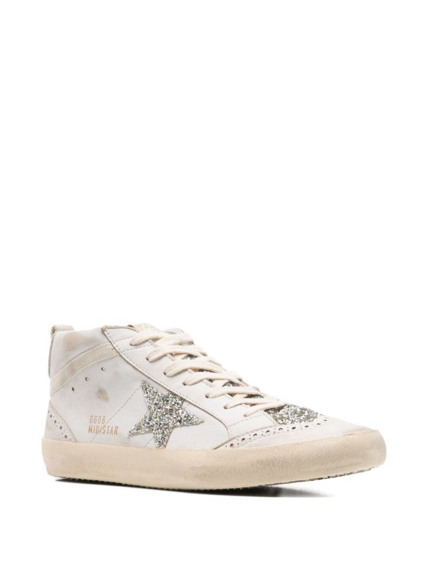Golden Goose Mid-Top Sneakers With Glitter Star