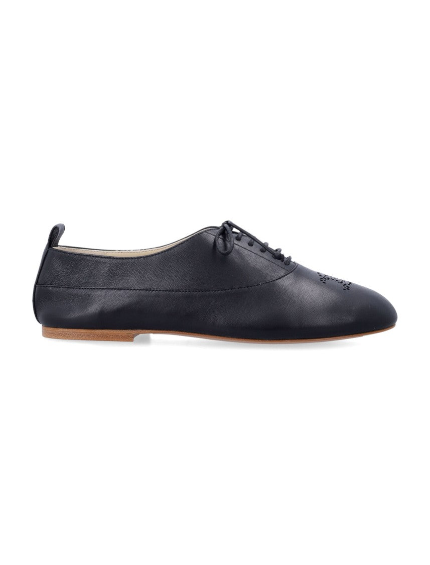 Céline Perforated Lambskin Richelieu Shoes With Almond Toe