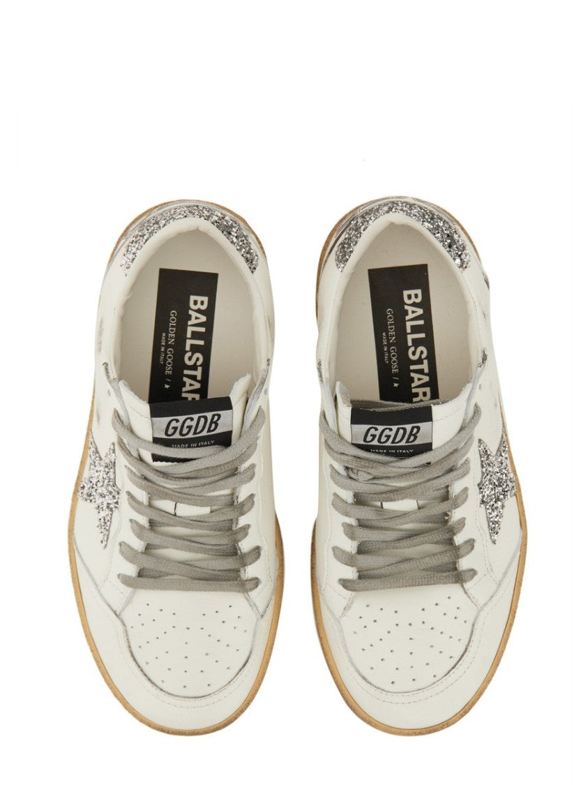 Golden Goose Ballstar Low-Top Glitter Star Ovine Leather Sneakers
