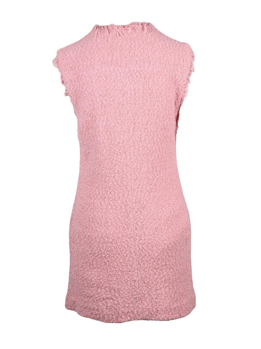 Iro Pink Bouclé Stretch Cotton Sheath Dress