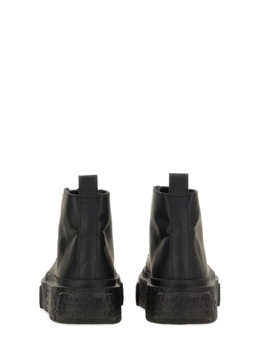 Mm6 By Maison Margiela Leather Lace-Up Sneakers