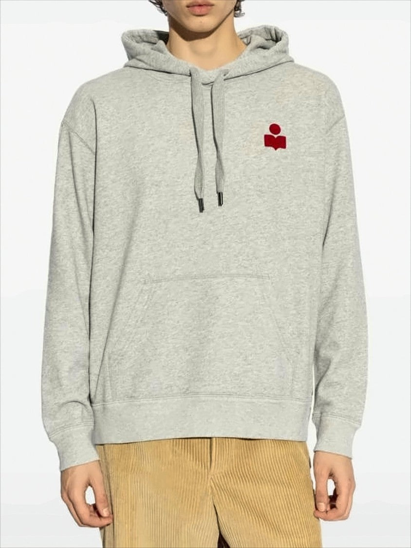Isabel Marant Heather Grey Relaxed-Fit Hoodie With Drawstring Hood