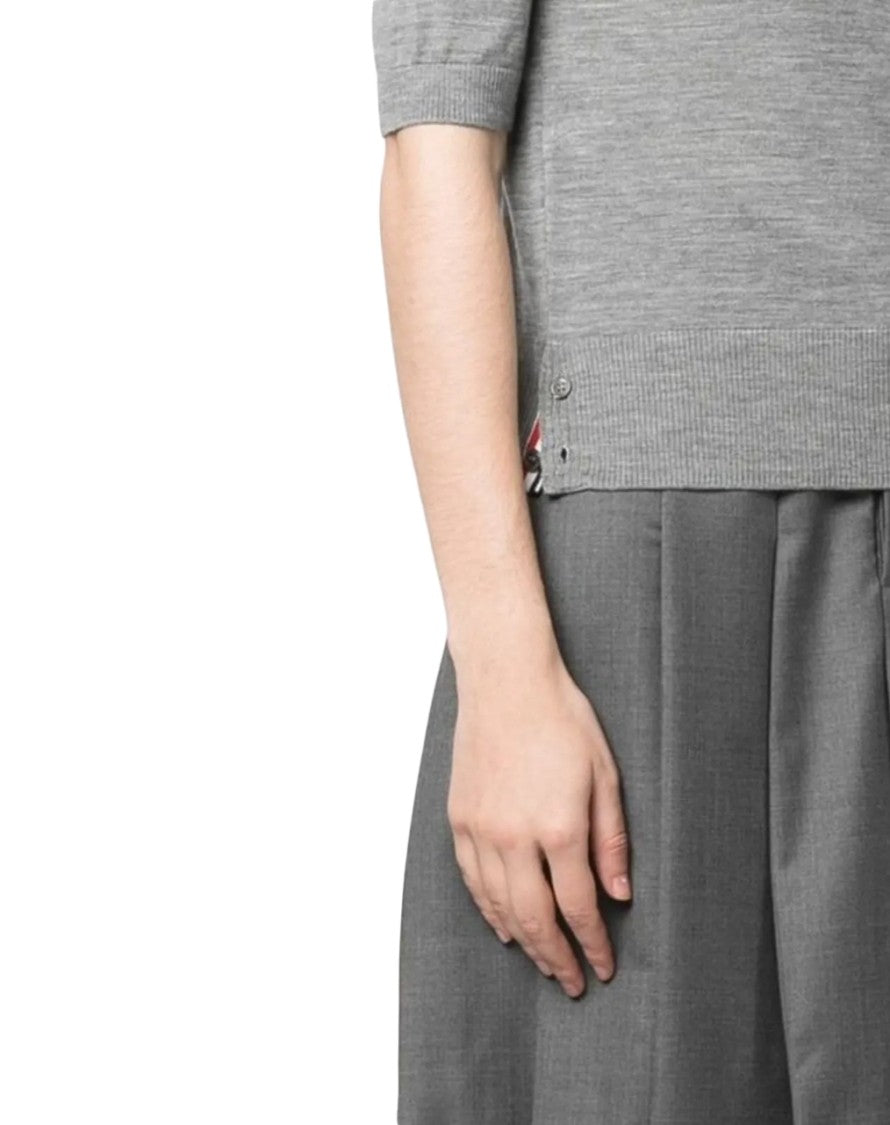 Thom Browne High Neck Short Sleeve Sweater