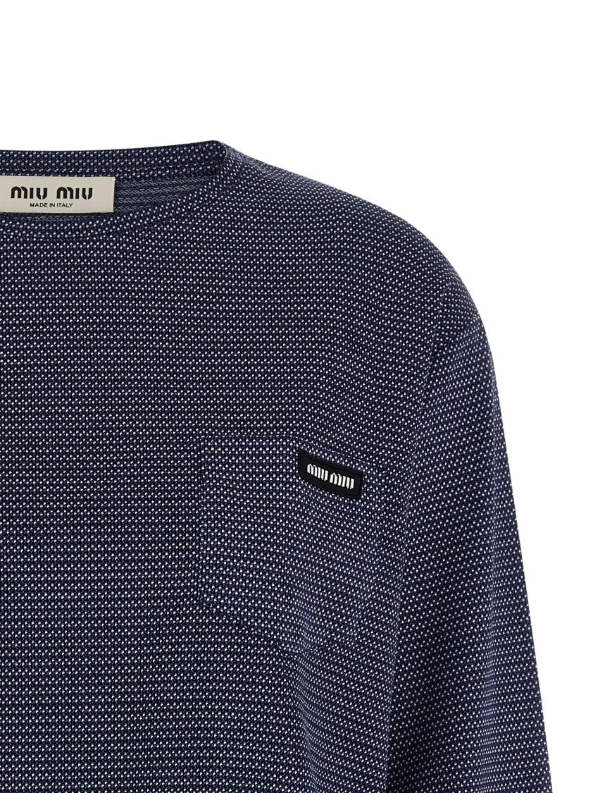 Miu Miu Jacquard Jersey T-Shirt