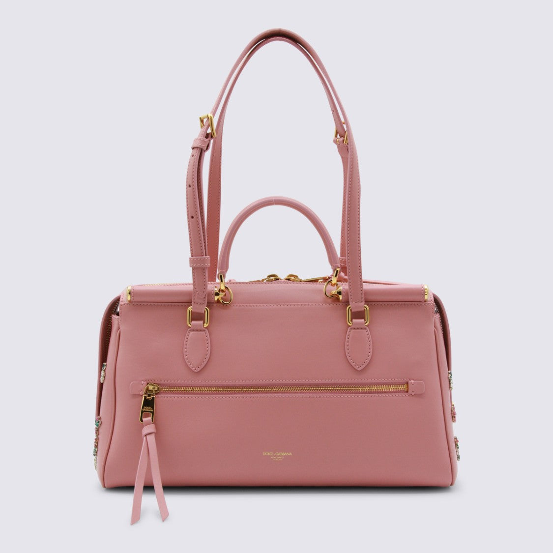 Dolce & Gabbana Structured Handbag With Floral Embellishments And Gold-Tone Accents