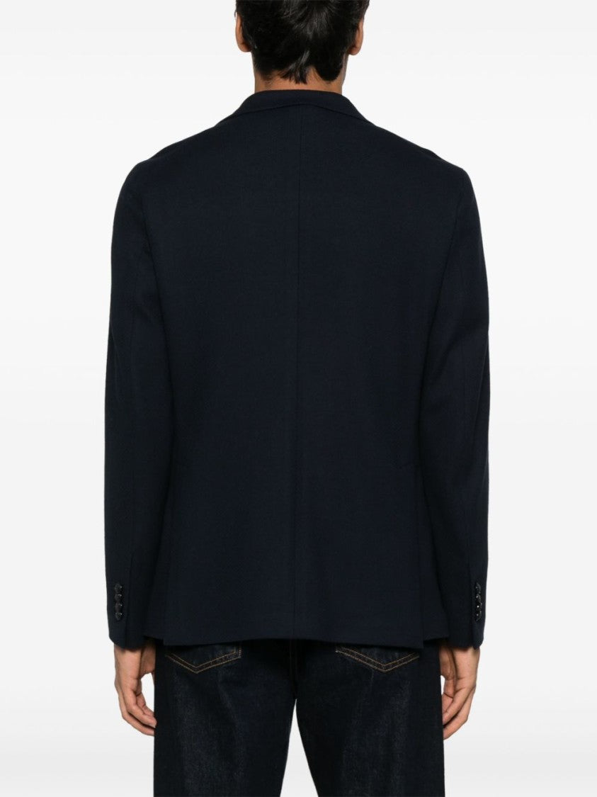 Tagliatore Midnight Blue Tailored Jacket With Classic Design And English Vents