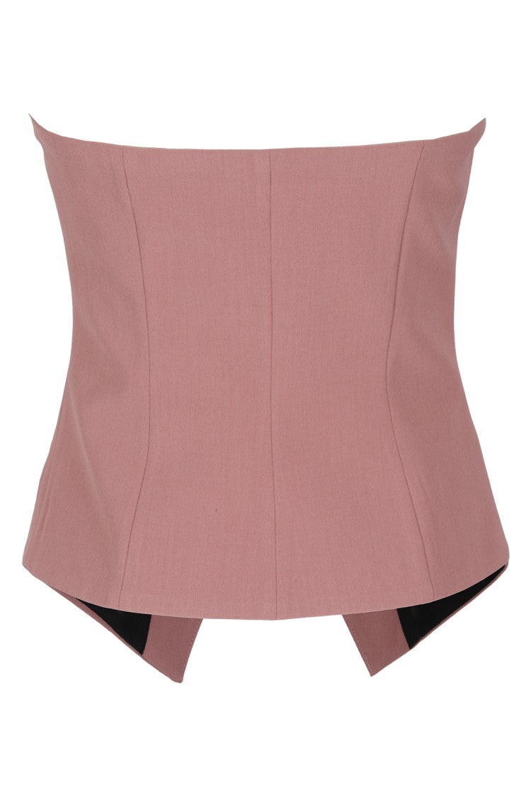 Erika Cavallini Uma Pink Ash Fitted Top Gilet