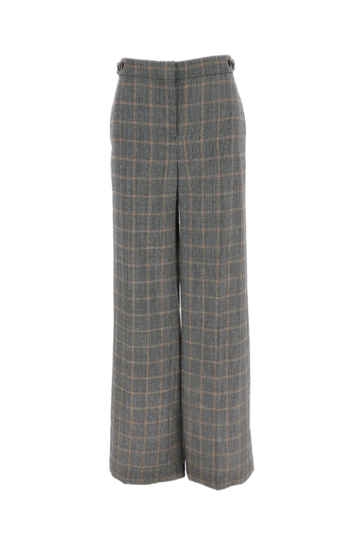 Stella Mccartney Checked Wool Straight-Leg Trousers With Tailored Mid-Rise Fit