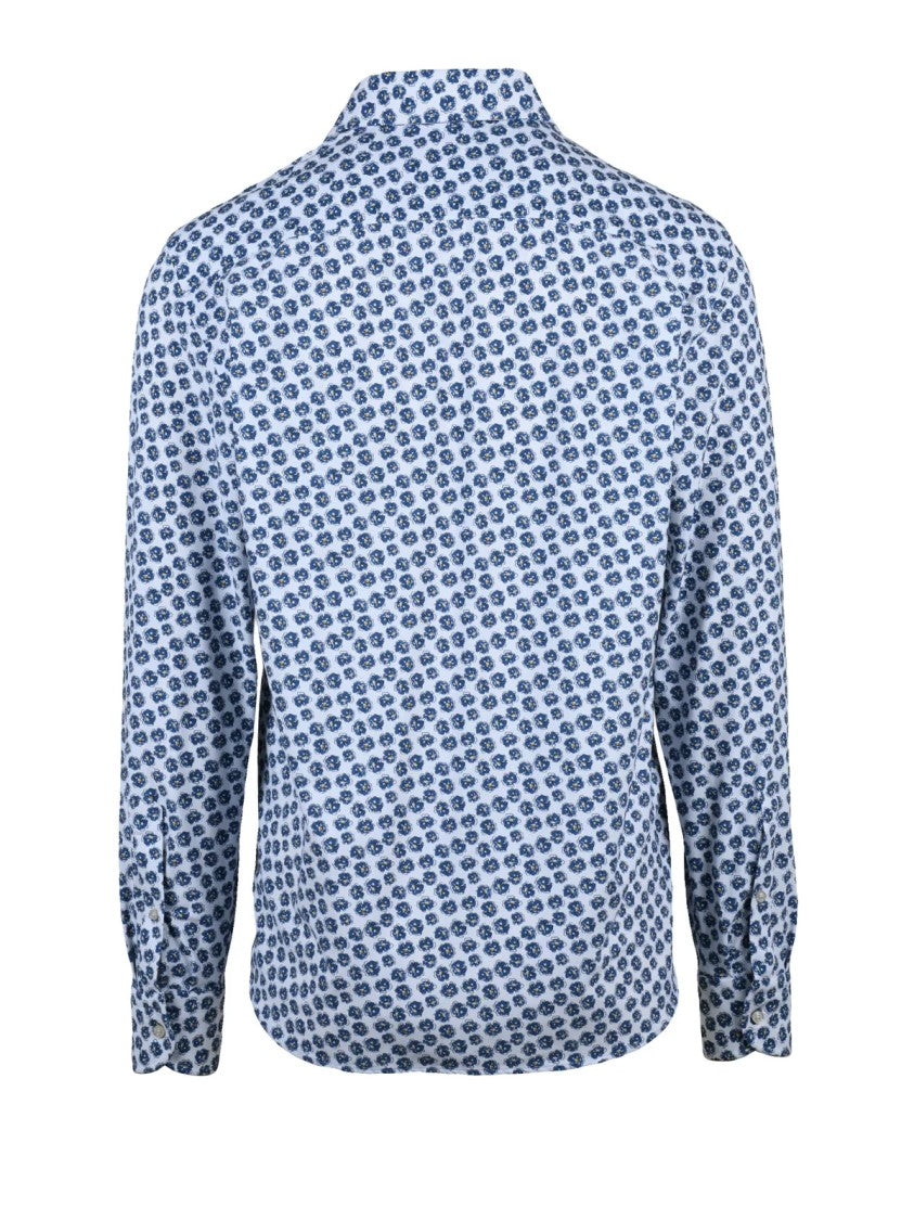 Ghirardelli Next Light Blue Floral Stretch Shirt