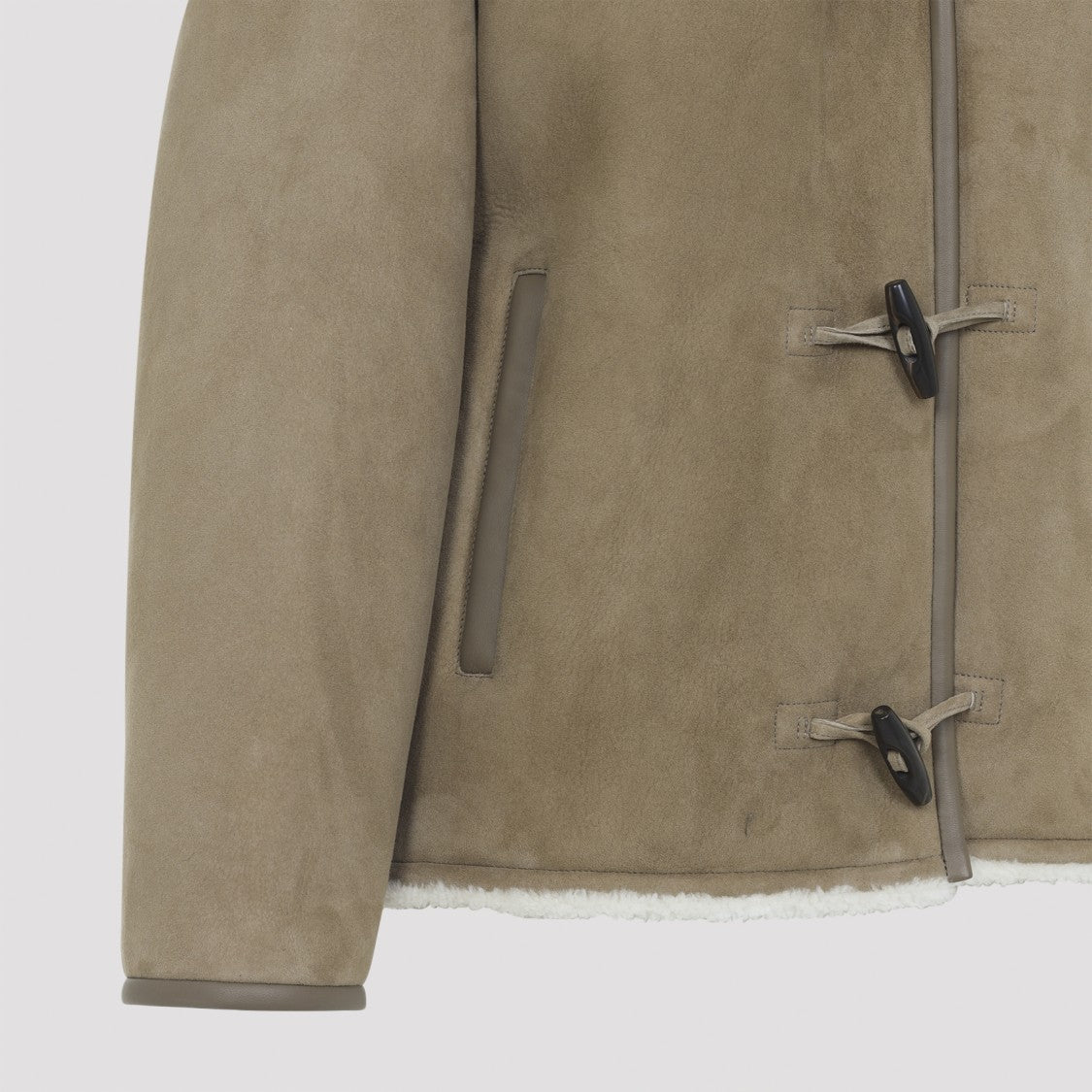 Yves Salomon Beige Suede Lamb Jacket With Shearling Lining