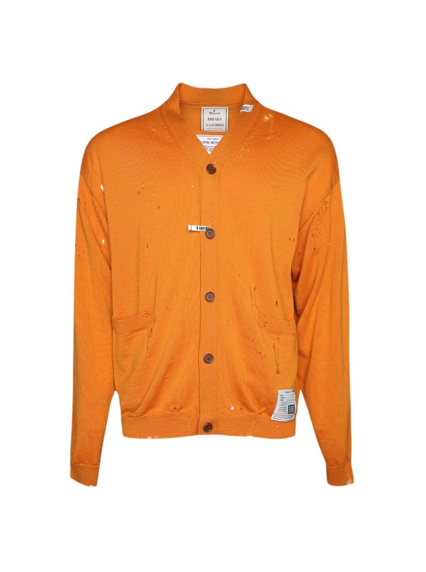 Maison Mihara Yasuhiro Distressed Wool Cardigan