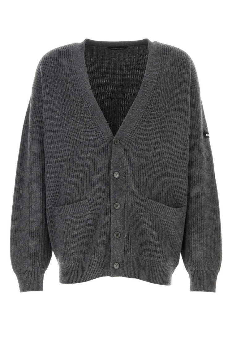 Balenciaga Dark Grey Wool Cardigan