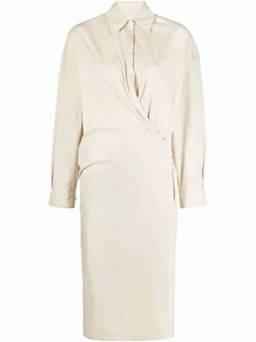Lemaire Tailored Midi Dress With Wrap-Style Front